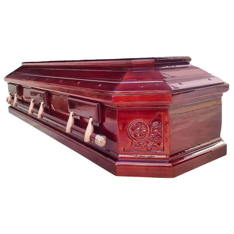 Russian Style Adult Pine Wood Coffin factory